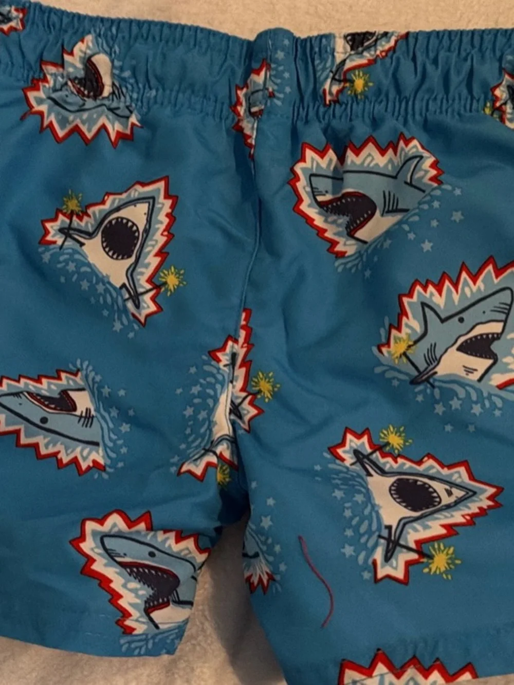 Cat & Jack Blue Shark Print Boys Swim Trunks 3T